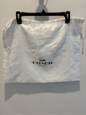 Coach White Drawstring Dust Bag with Black Logo